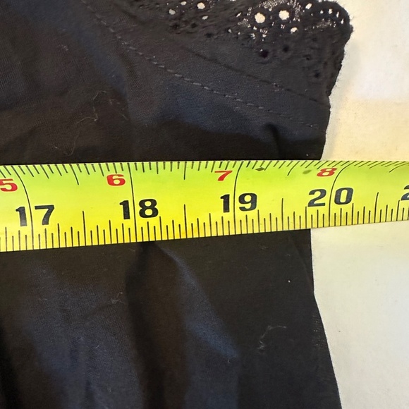 ZARA Embroidered Lace Trim Shirt — Black | Size Large | New With Tags - Picture 5 of 6